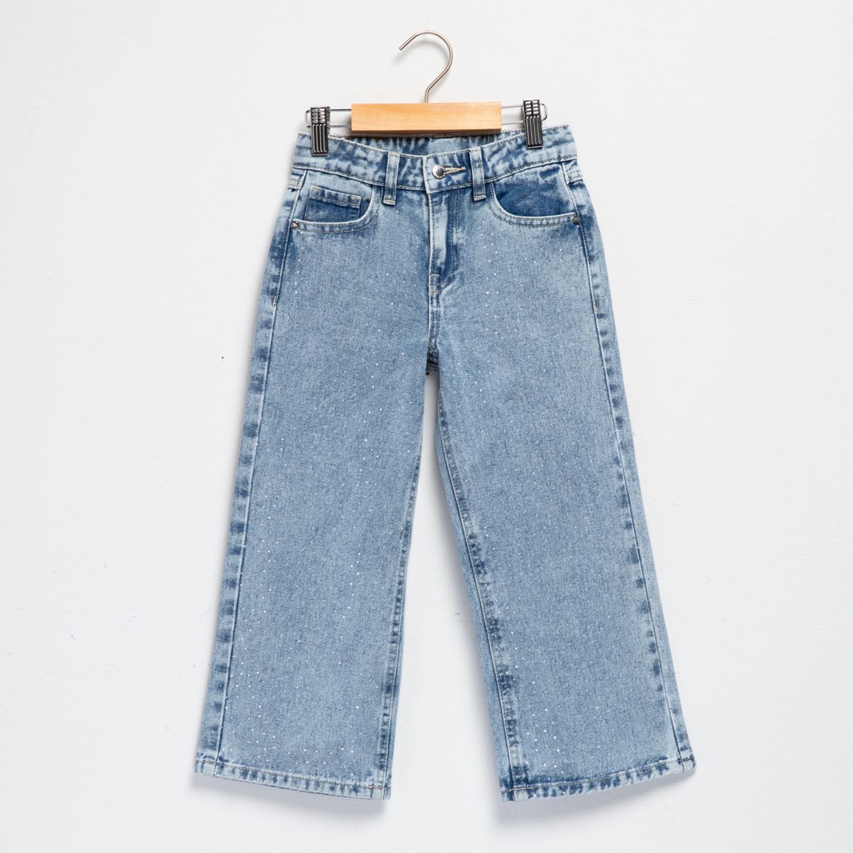 YAMP - Jeans Niña Wide Leg Con Brillos Yamp