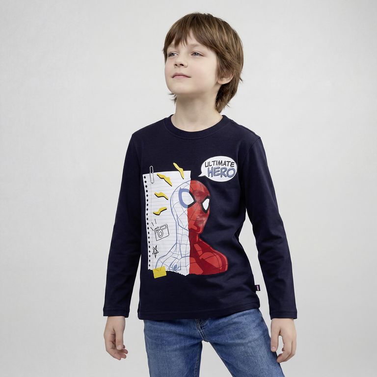 SPIDER MAN Polera Manga Larga Algodón Niño Spider-Man