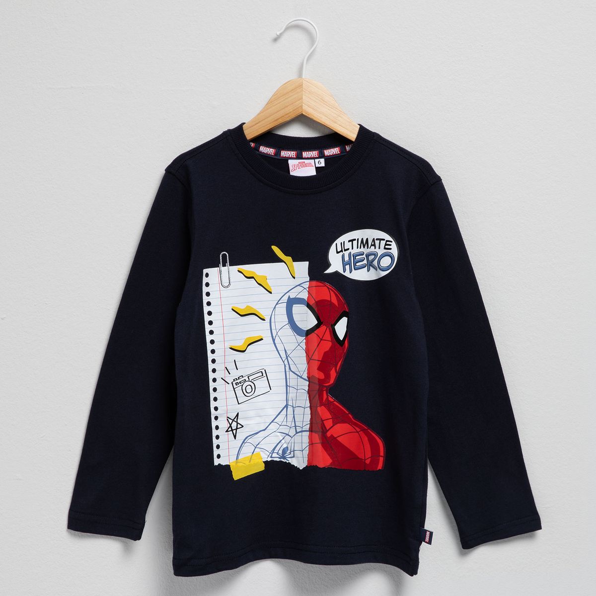 SPIDER MAN - Polera Manga Larga Algodón Niño Spider-Man