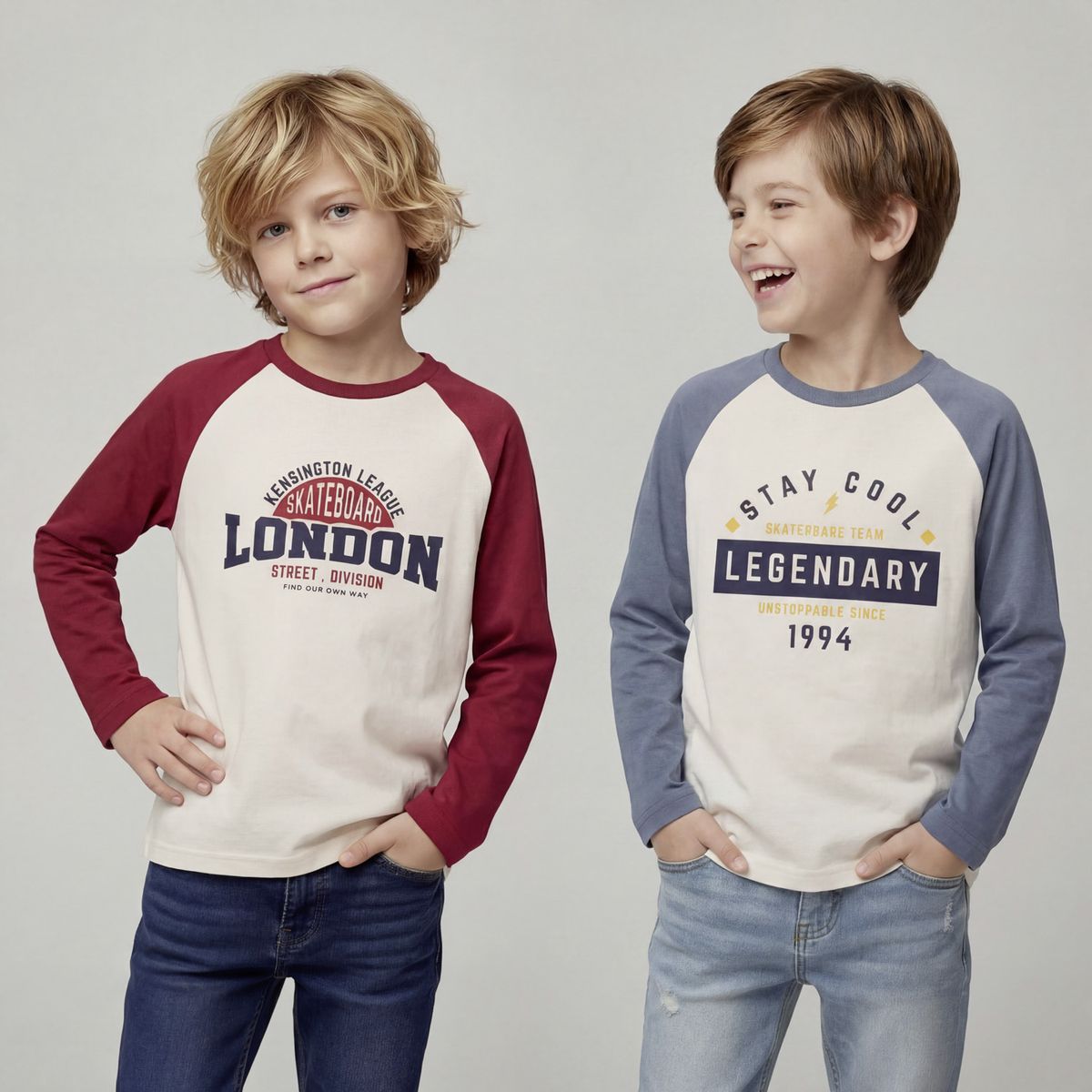 YAMP - Pack de 2 Poleras Niño Manga Larga Algodón Yamp
