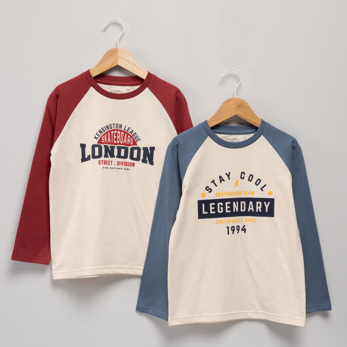 YAMP - Pack de 2 Poleras Niño Manga Larga Algodón Yamp