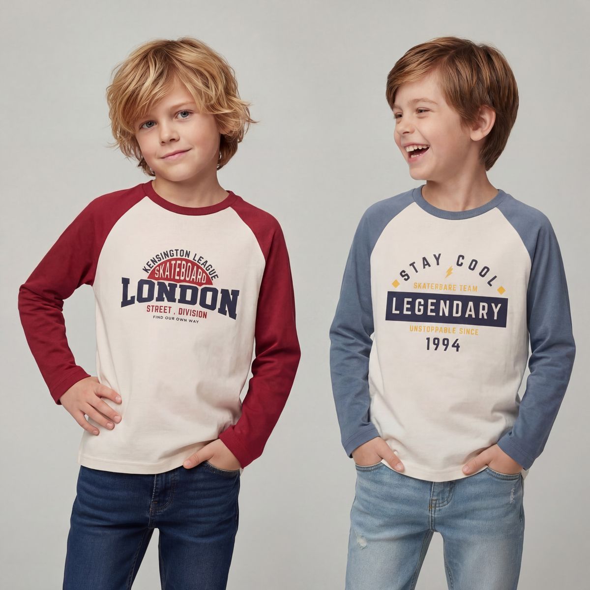 YAMP - Pack de 2 Poleras Niño Manga Larga Algodón Yamp