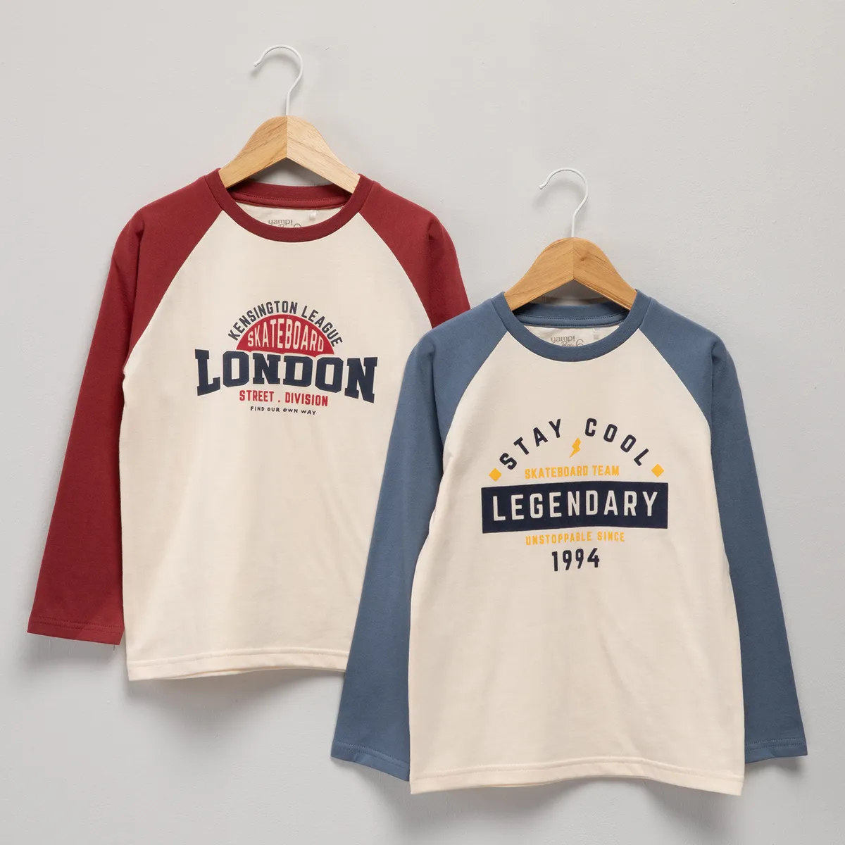 YAMP - Pack de 2 Poleras Niño Manga Larga Algodón Yamp