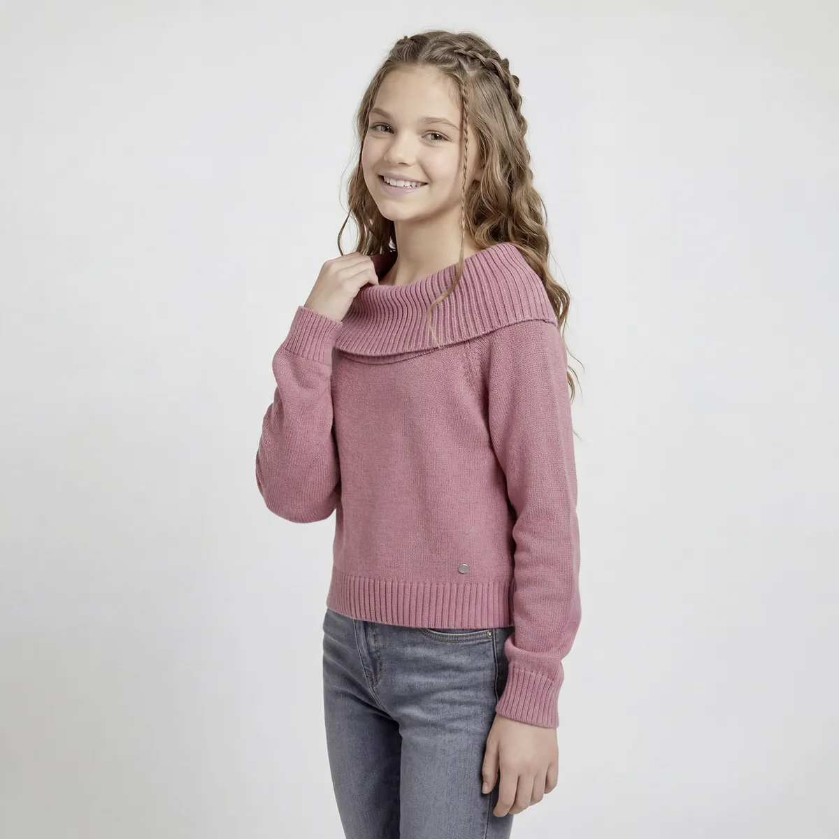 ELEVEN - Sweater Niña Cuello Bote Eleven