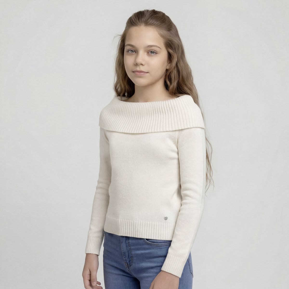 ELEVEN - Sweater Niña Cuello Bote Eleven