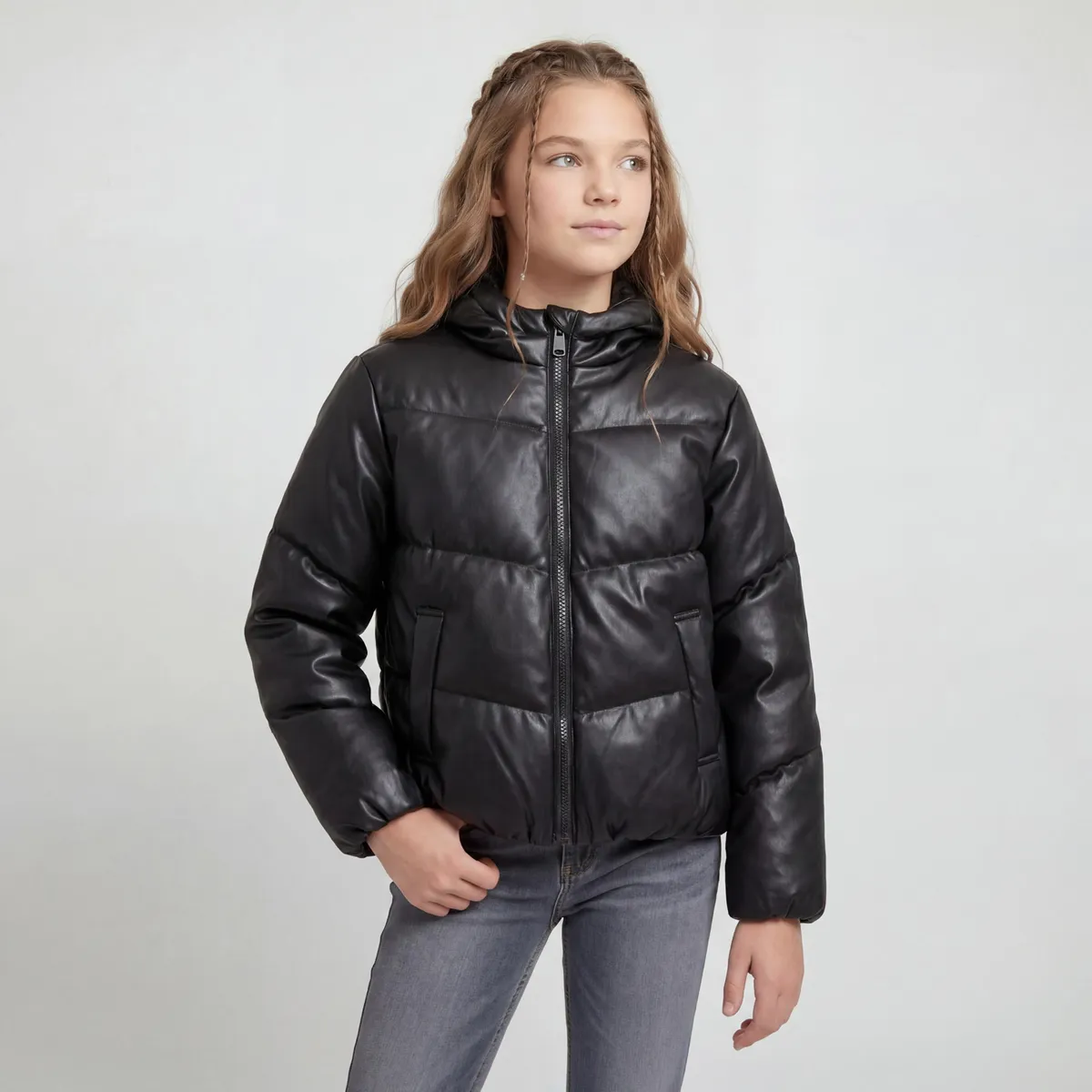 ELEVEN - Parka Niña Efecto Cuero Eleven