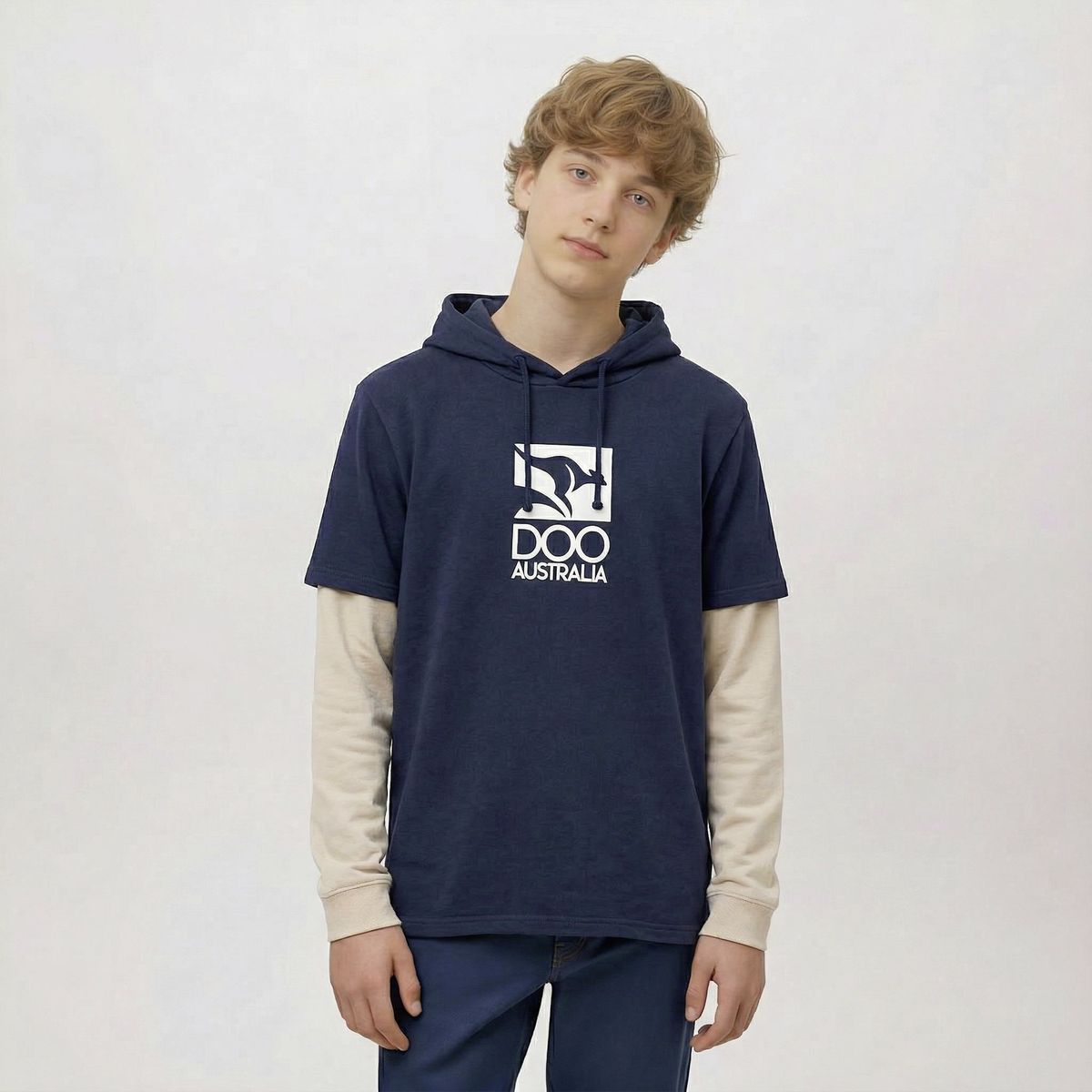 DOO AUSTRALIA - Polera Niño Con Gorro Doo Australia