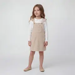 CONIGLIO - Jardinera Cotelé Mas Polera Niña