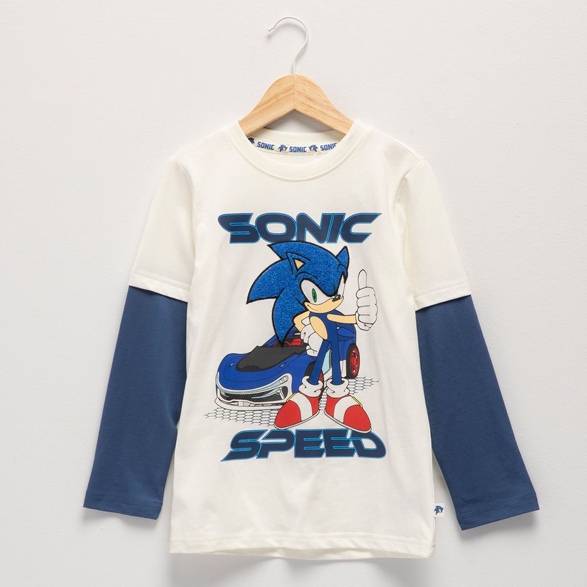 SONIC - Polera Manga Larga Algodón Niño Sonic