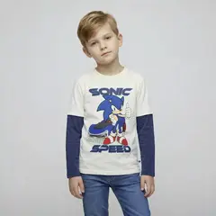 SONIC - Polera Manga Larga Algodón Niño