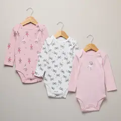 YAMP - Pack De 3 Bodys Bebé Niña Algodón