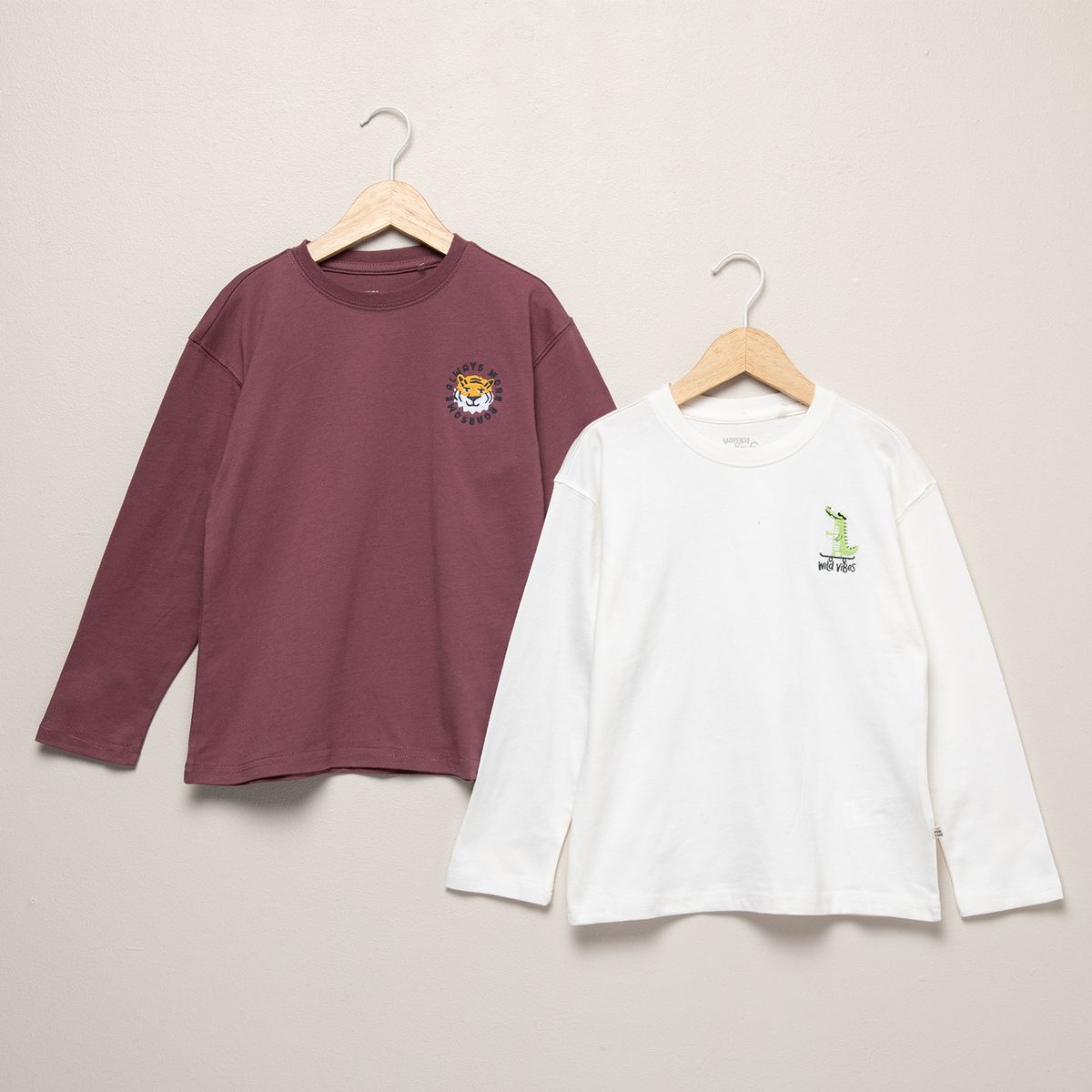 YAMP - Pack de 2 Poleras Niño Manga Larga Algodón Yamp