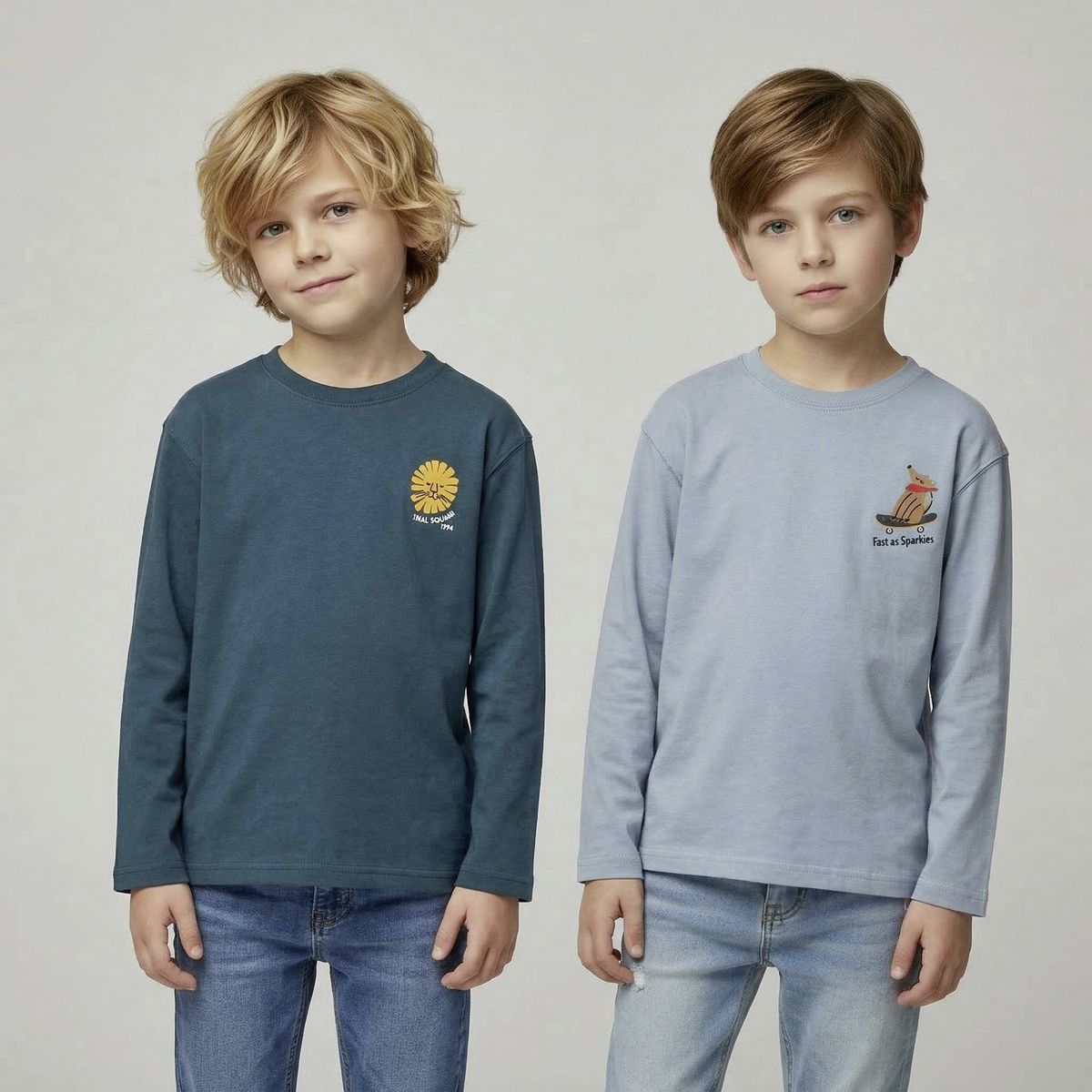 YAMP - Pack de 2 Poleras Niño Manga Larga Algodón Yamp