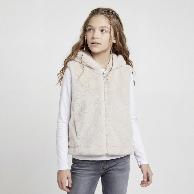Chaqueta Peluda Sin Mangas Niña