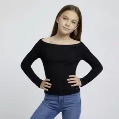 ELEVEN - Polera Niña Cuello Bote