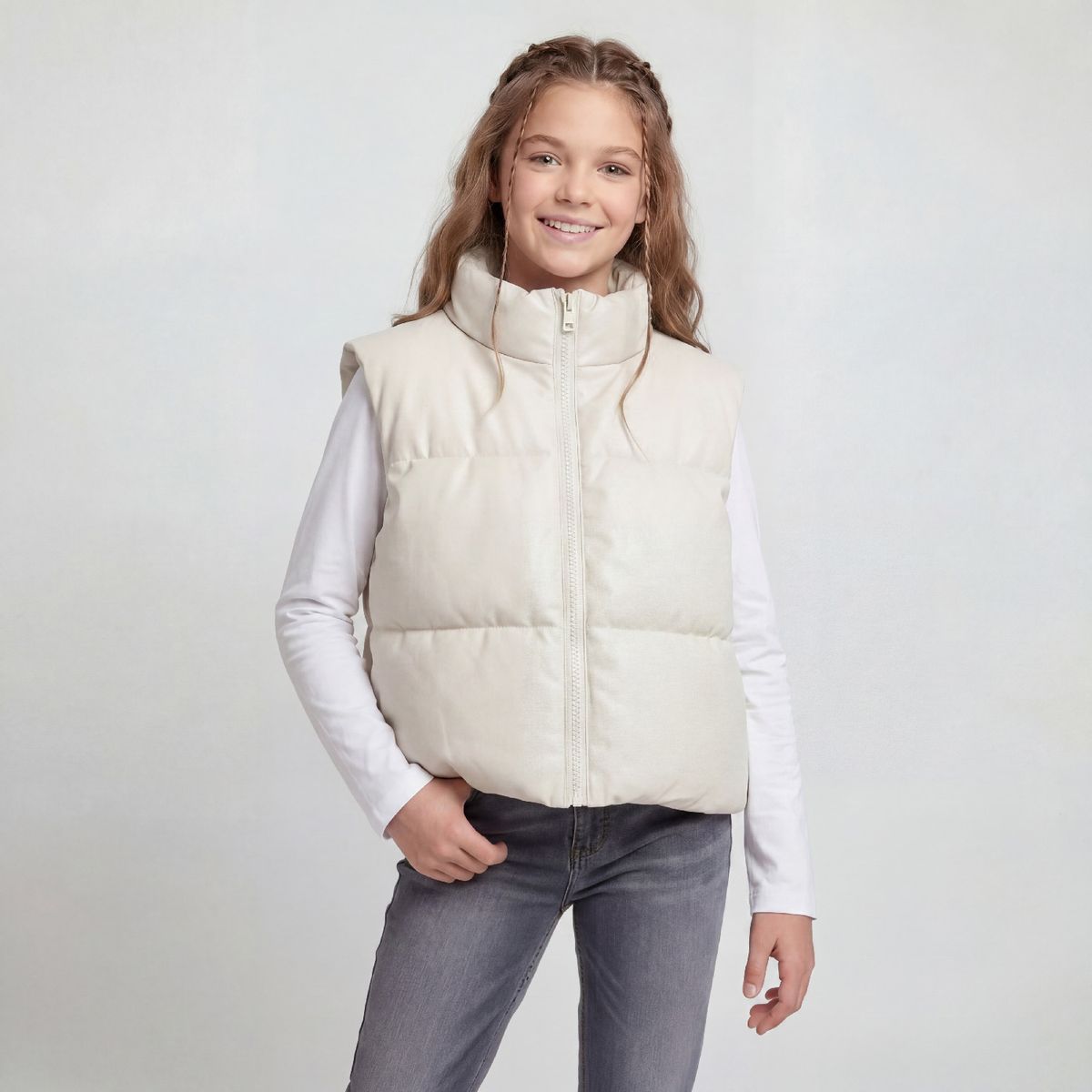ELEVEN - Parka Niña Sin Mangas Efecto Cuero Eleven