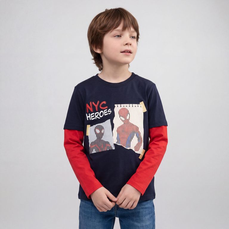 Polera Manga Larga Algodón Niño