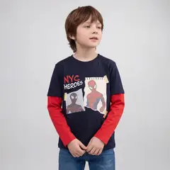 SPIDER-MAN - Polera Manga Larga Algodón Niño