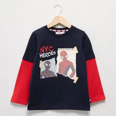 SPIDER MAN - Polera Manga Larga Algodón Niño Spider-Man