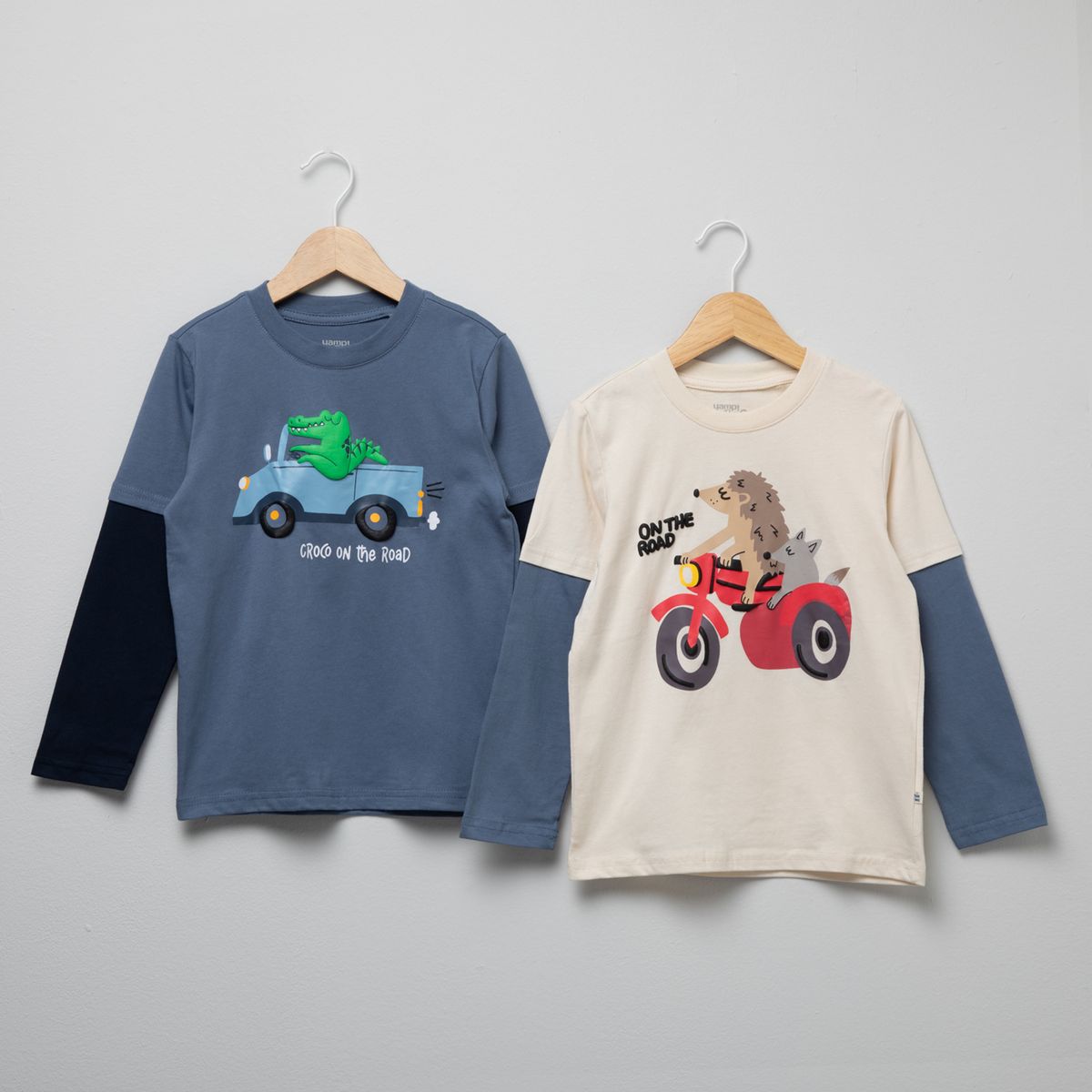 YAMP - Pack de 2 Poleras Niño Manga Larga Algodón Yamp