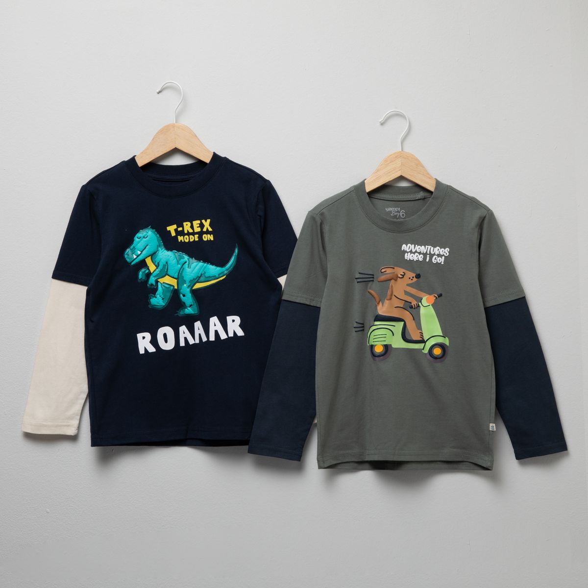 YAMP - Pack de 2 Poleras Niño Manga Larga Algodón Yamp