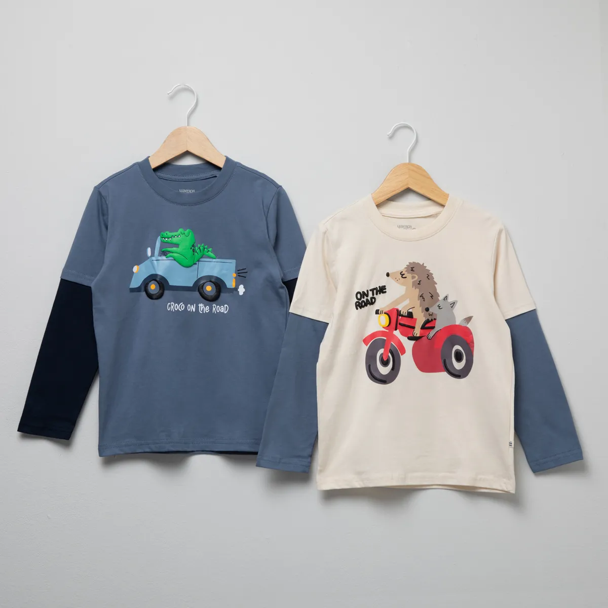 YAMP - Pack de 2 Poleras Niño Manga Larga Algodón Yamp