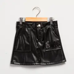 BARBIE - Falda Niña Efecto Cuero