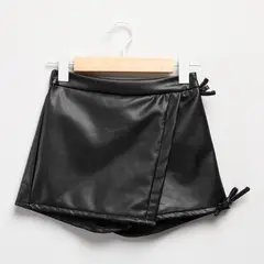 YAMP - Falda Short Niña Efecto Cuero