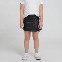 YAMP - Falda Short Niña Efecto Cuero