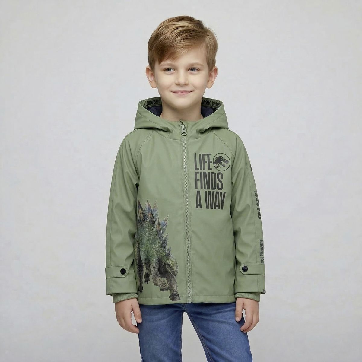 JURASSIC WORLD - Chaqueta Impermeable Niño Interior Polar Jurassic World