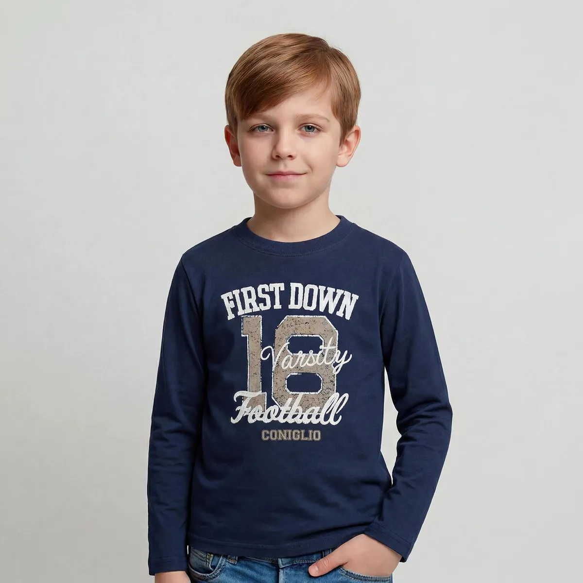 CONIGLIO - Polera Niño Manga Larga Algodón Coniglio