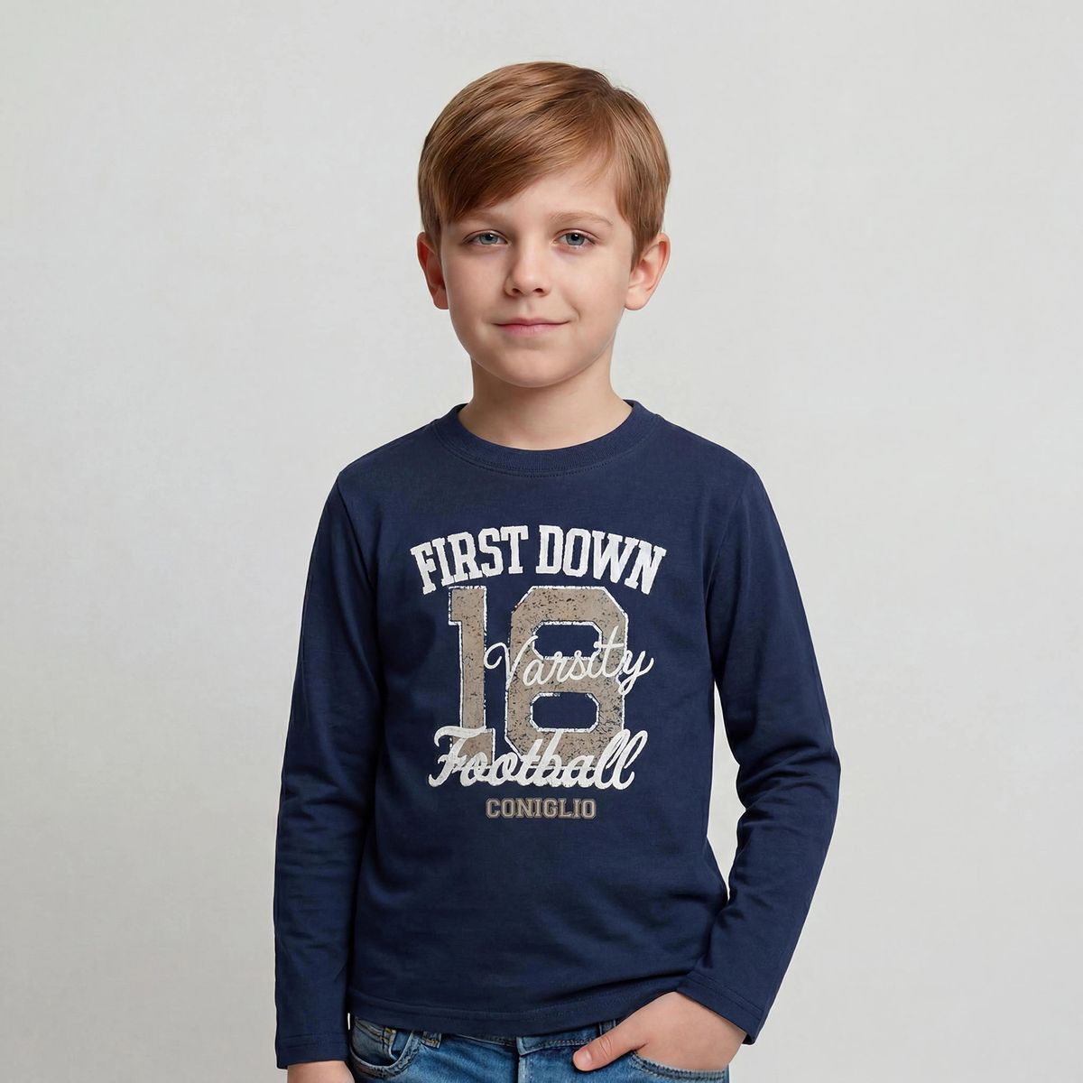 CONIGLIO - Polera Niño Manga Larga Algodón Coniglio
