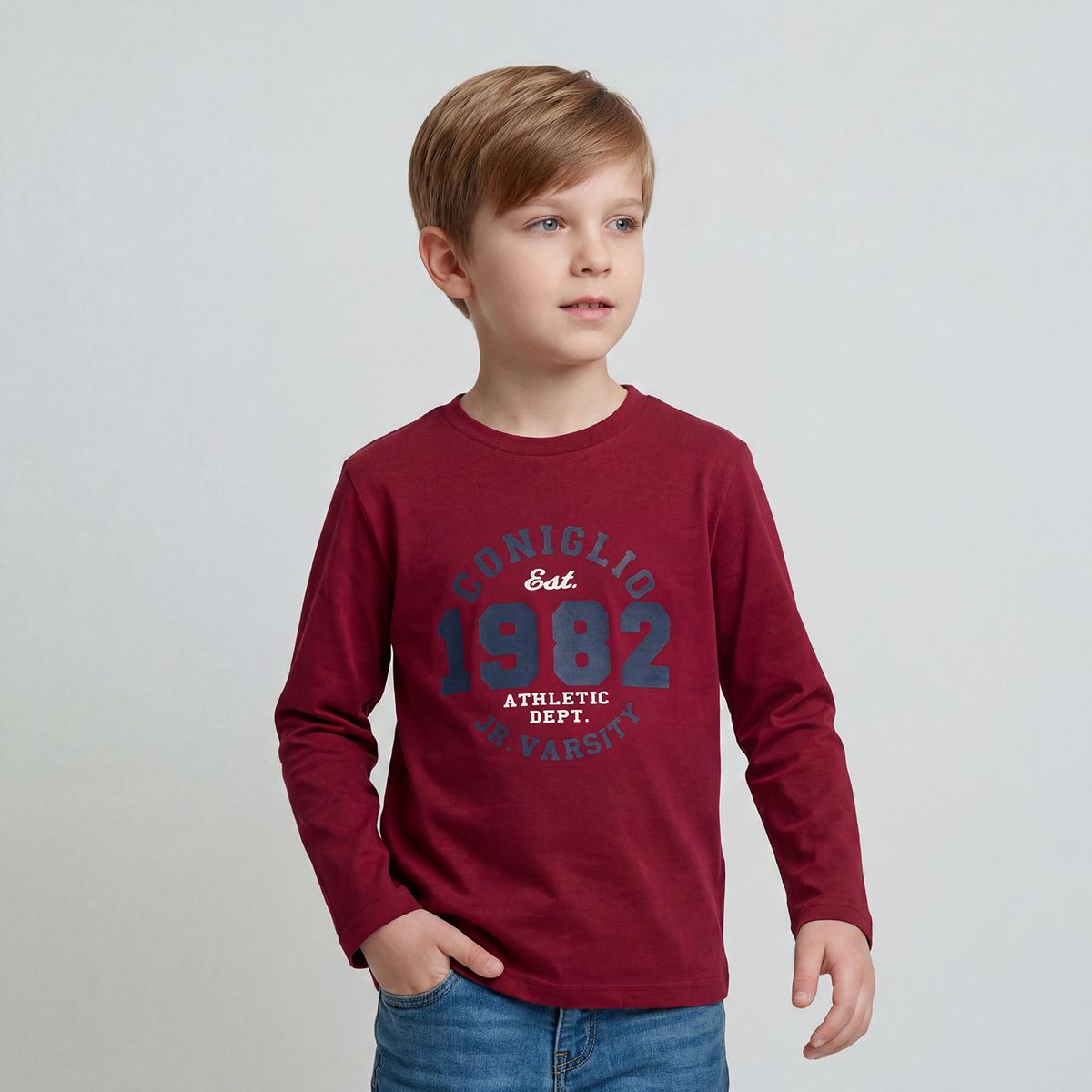CONIGLIO - Polera Niño Manga Larga Algodón Coniglio