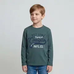 CONIGLIO - Polera Niño Manga Larga Algodón