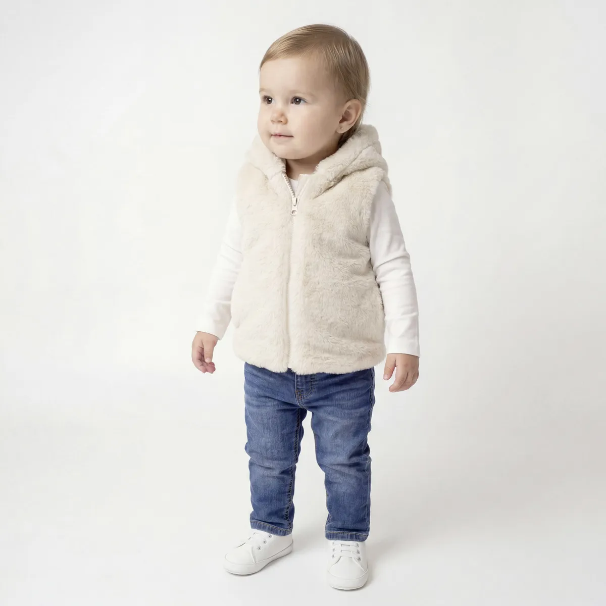 YAMP - Chaqueta Bebé Peluda Sin Mangas Yamp