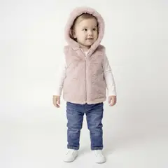 YAMP - Chaqueta Bebé Peluda Sin Mangas