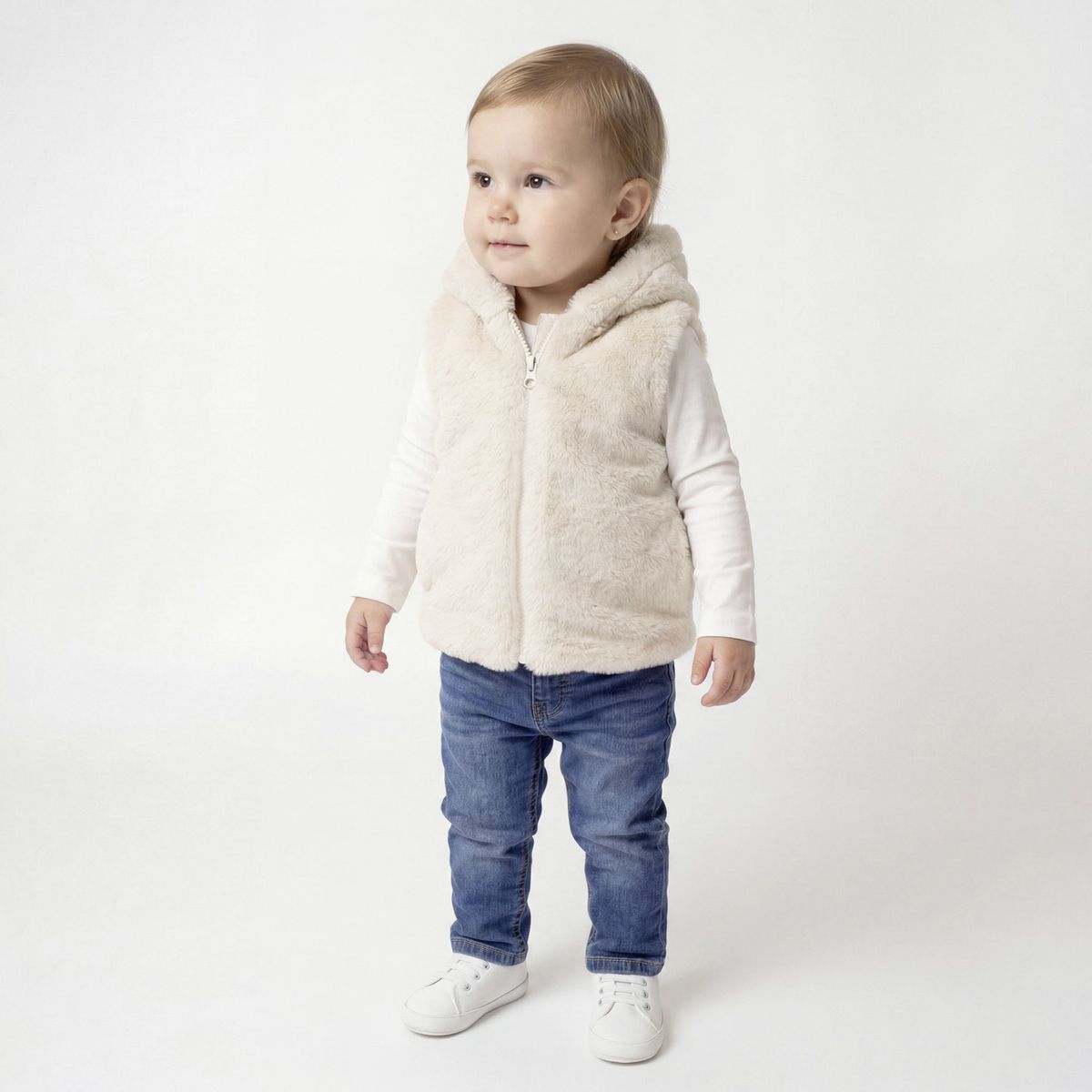 YAMP - Chaqueta Bebé Peluda Sin Mangas Yamp
