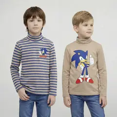 SONIC - Polera Manga Larga Algodón Niño