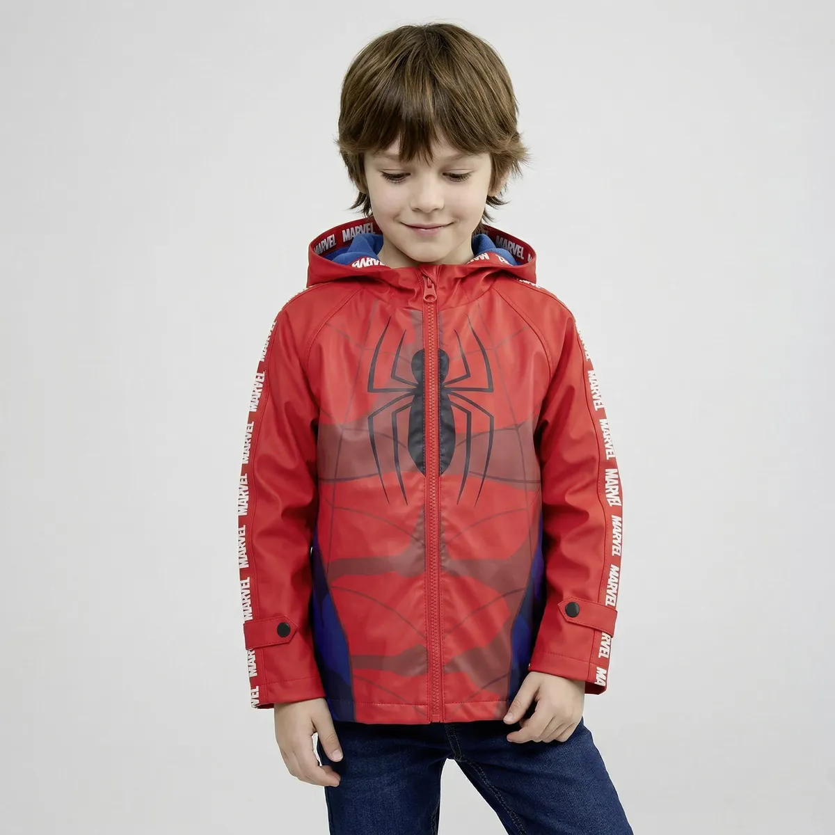 SPIDER MAN - Chaqueta Impermeable Niño Interior Polar Spiderman