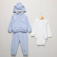 YAMP - Conjunto Bebé Niño Pantalón de Buzo + Body + Polerón de Polar