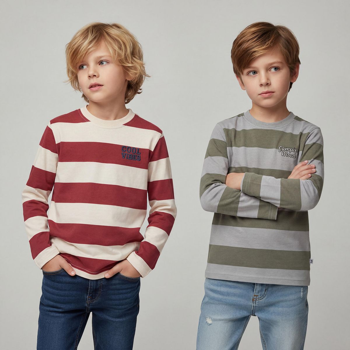 YAMP - Pack de 2 Poleras Niño Manga Larga Algodón Yamp