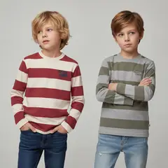 YAMP - Pack de 2 Poleras Niño Manga Larga Algodón