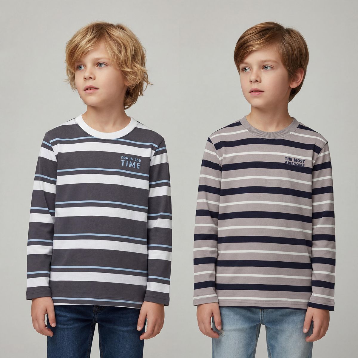 YAMP - Pack de 2 Poleras Niño Manga Larga Algodón Yamp