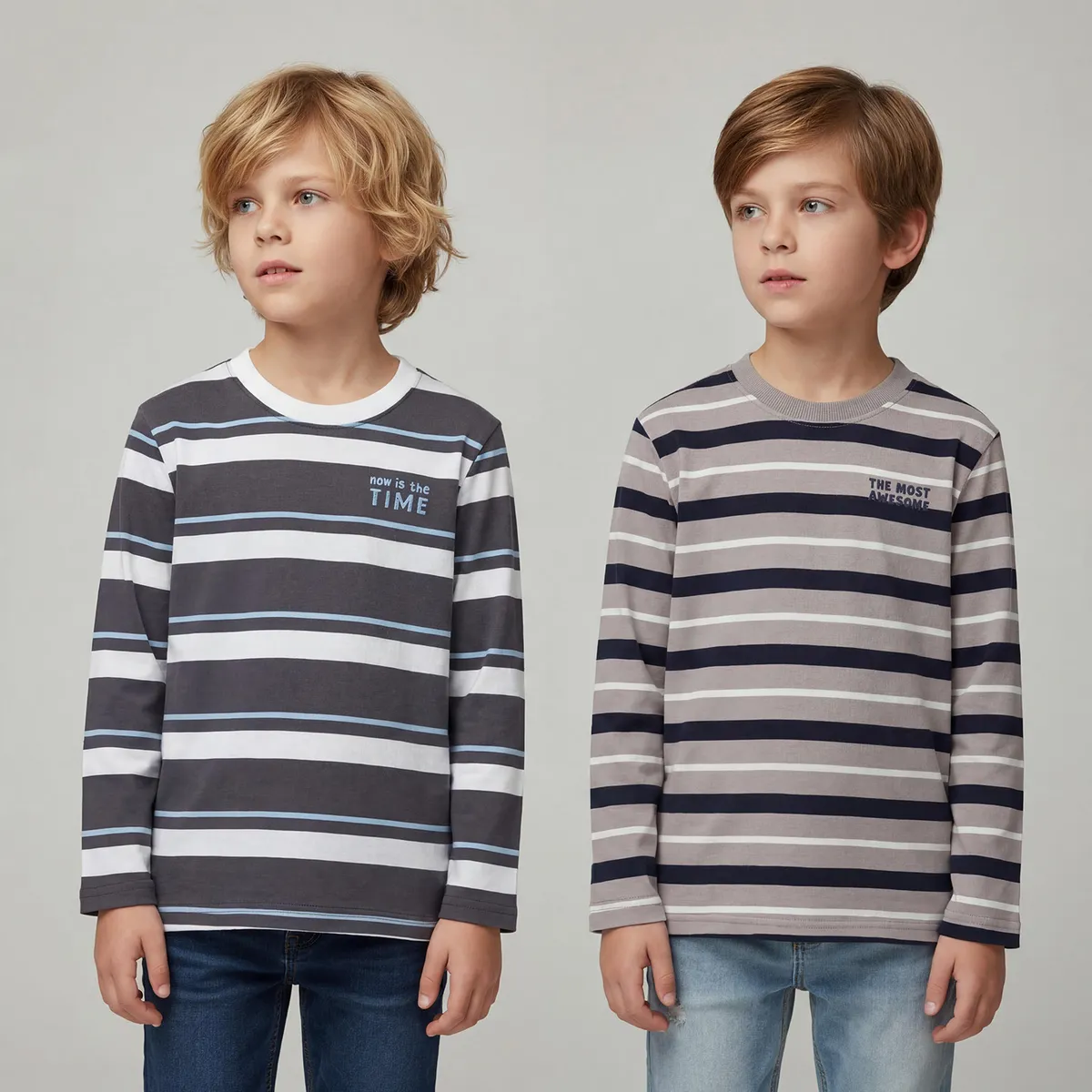 YAMP - Pack de 2 Poleras Niño Manga Larga Algodón Yamp