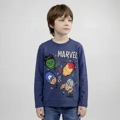 AVENGERS - Polera Manga Larga Algodón Niño