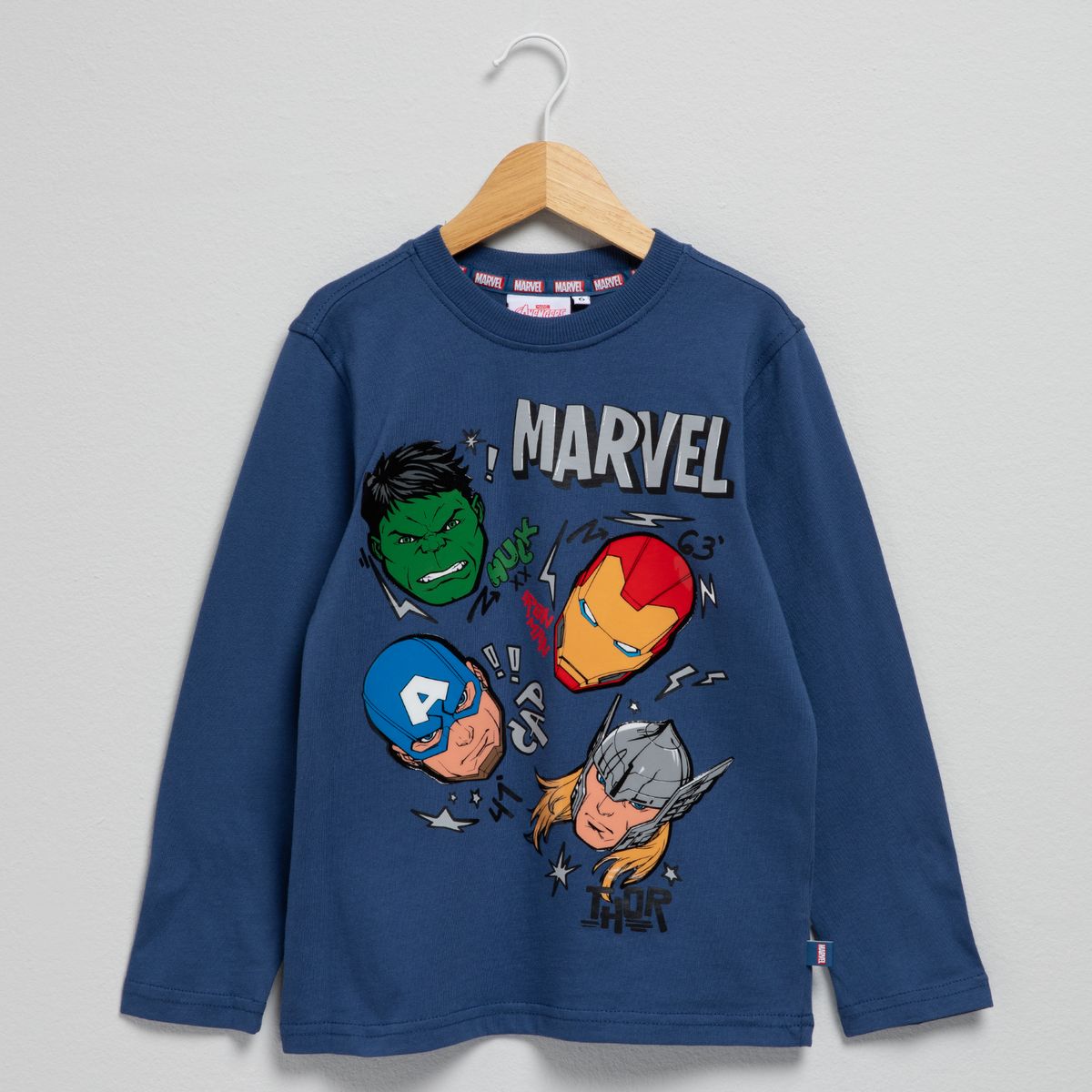 AVENGERS - Polera Manga Larga Algodón Niño Avengers
