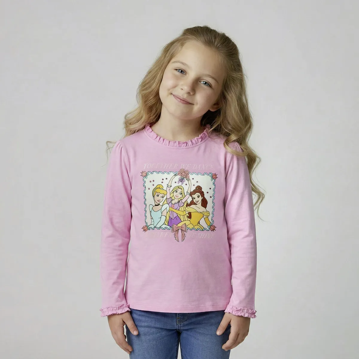 PRINCESAS - Polera Niña Algodón Princesas