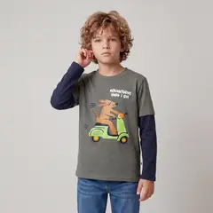 YAMP - Polera Niño Manga Larga Algodón
