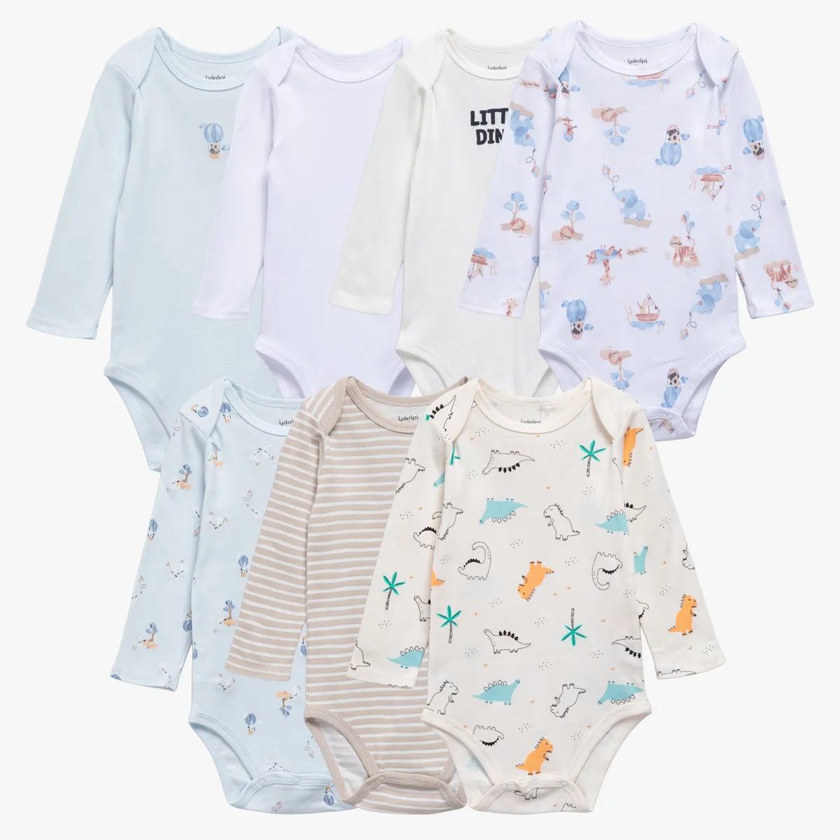 YAMP - Pack De 7 Bodys Bebé Niño Algodón Yamp