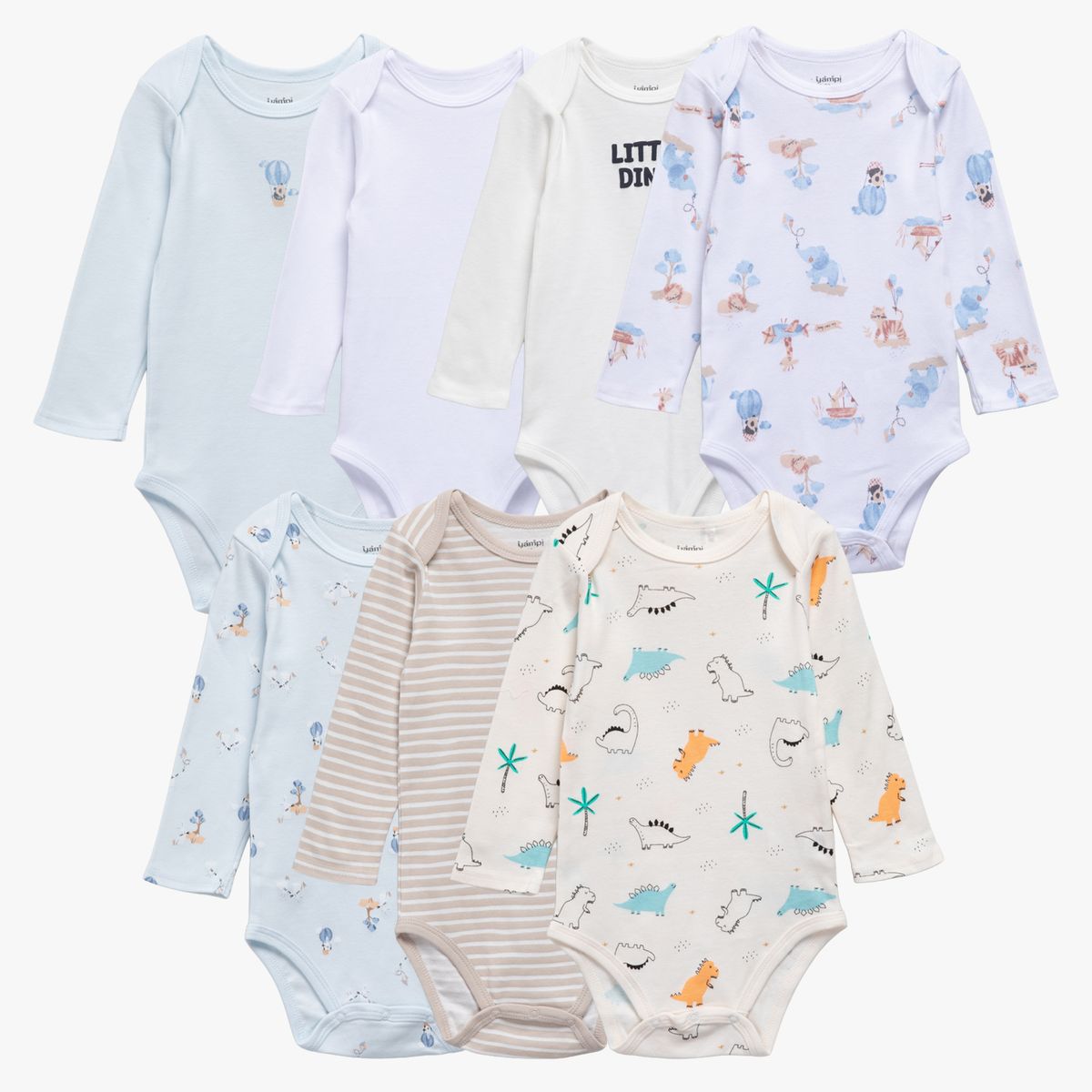 YAMP - Pack De 7 Bodys Bebé Niño Algodón Yamp